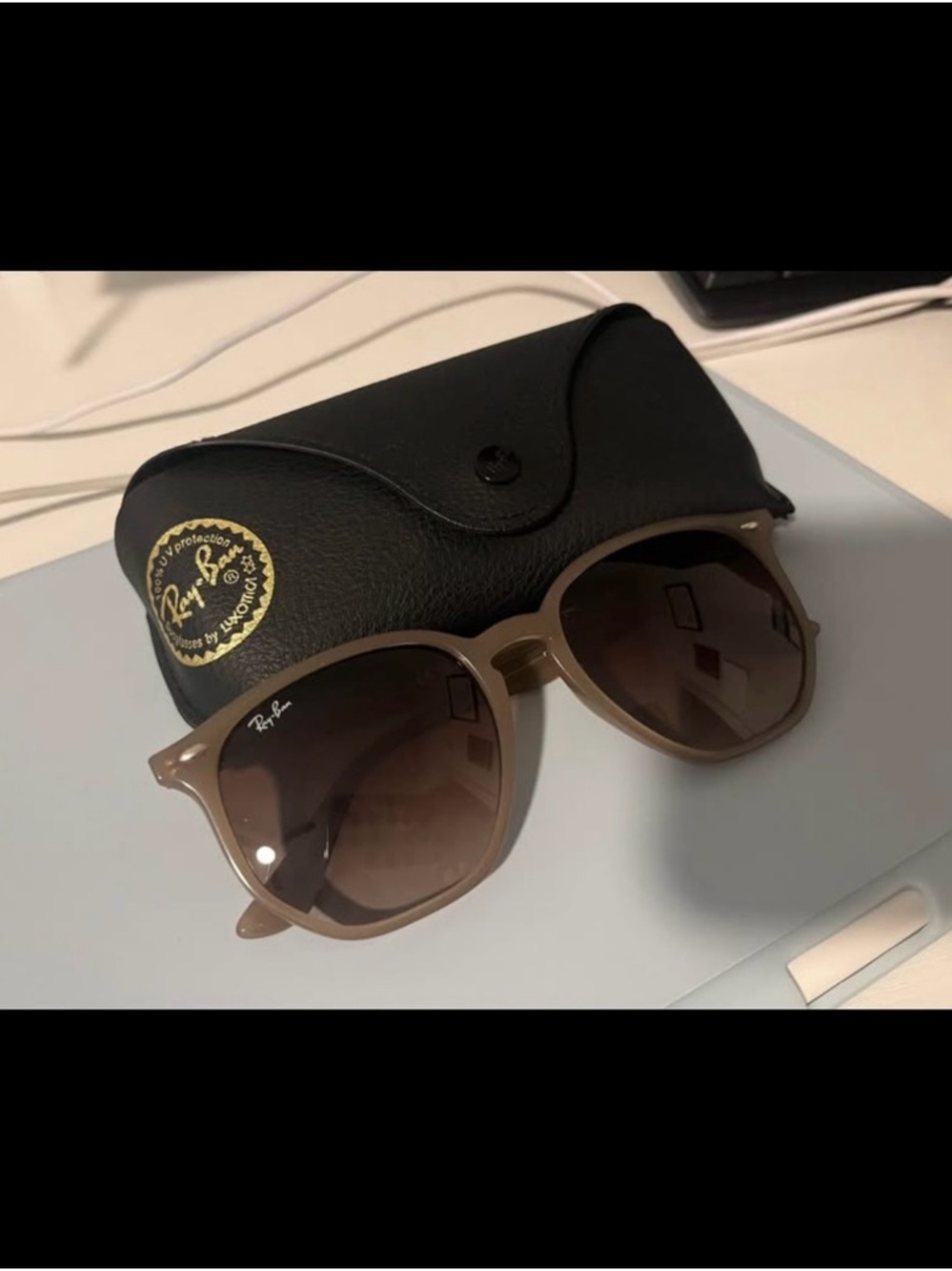Ray-Ban Taupe Frame Sunglasses with Brown Gradient Lenses
